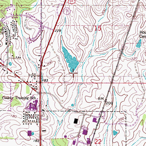 Topographic Map of Ennis Tartt Dam, AL