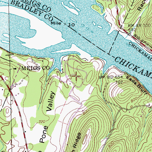 Topographic Map of Harbor Hills, TN