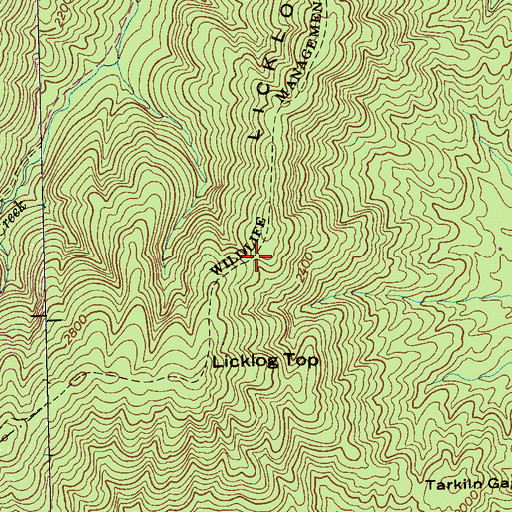 Topographic Map of Jep Notch, TN