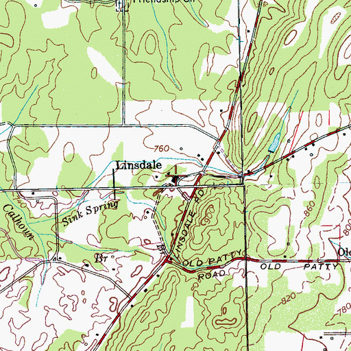 Topographic Map of Linsdale School (historical), TN