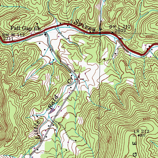 Topographic Map of Brownlow (historical), TN