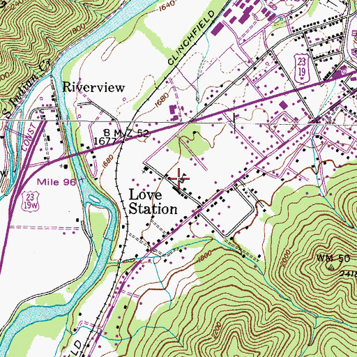 Topographic Map of Love Chapel Elementary School (historical), TN