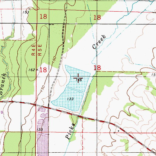 Topographic Map of Willie Woods Lake, AL