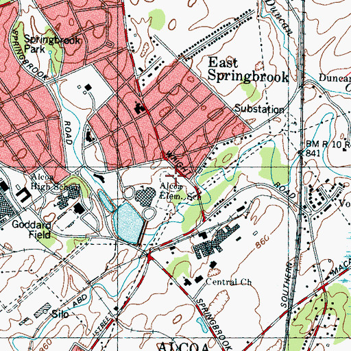 Topographic Map of Alcoa Little League Park, TN
