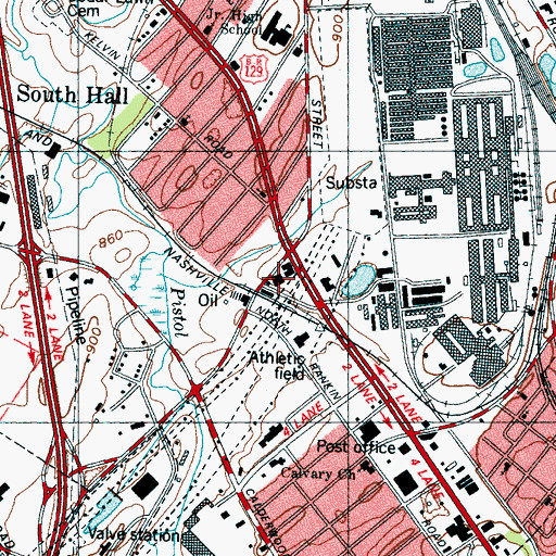 Topographic Map of Alcoa Municipal Building, TN