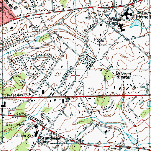 Topographic Map of Amerine Park, TN