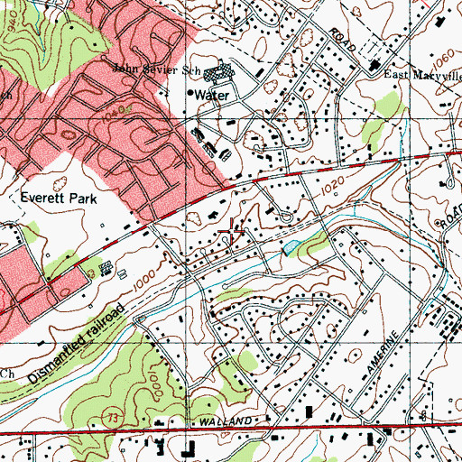 Topographic Map of Belmont Addition, TN