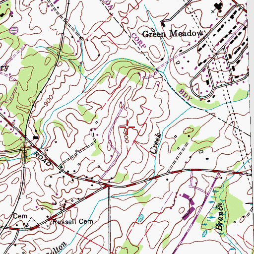 Topographic Map of Bent Tree, TN