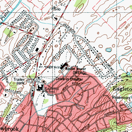 Topographic Map of Eagleton Middle School, TN