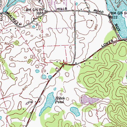 Topographic Map of Ewing (historical), TN