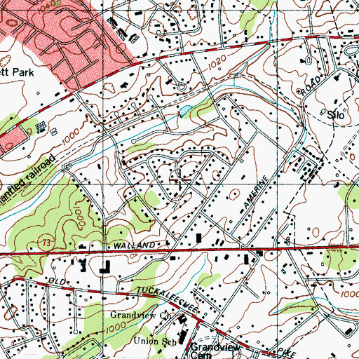 Topographic Map of Grandview Heights, TN