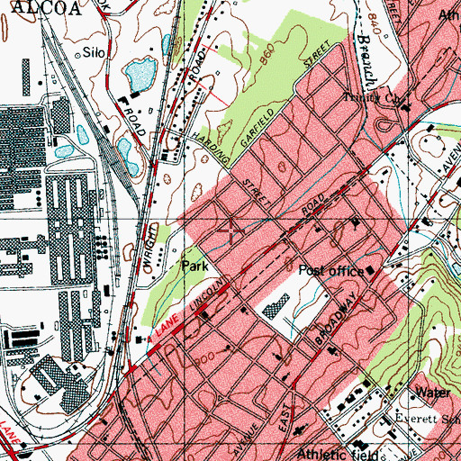 Topographic Map of Harth Addition, TN