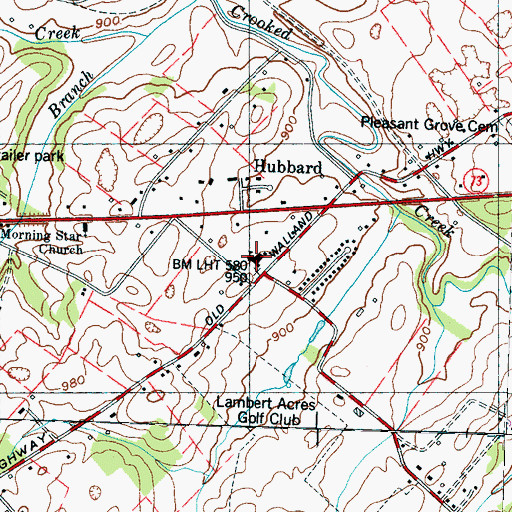 Topographic Map of Hubbard Elementary School, TN