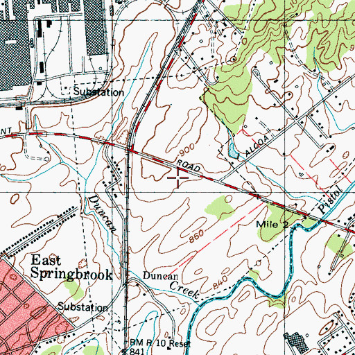 Topographic Map of Hunt Field, TN