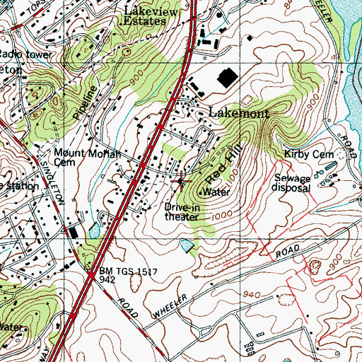 Topographic Map of Lakemont Church, TN