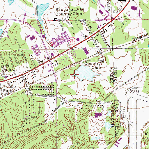 Topographic Map of Country Club Dam, AL