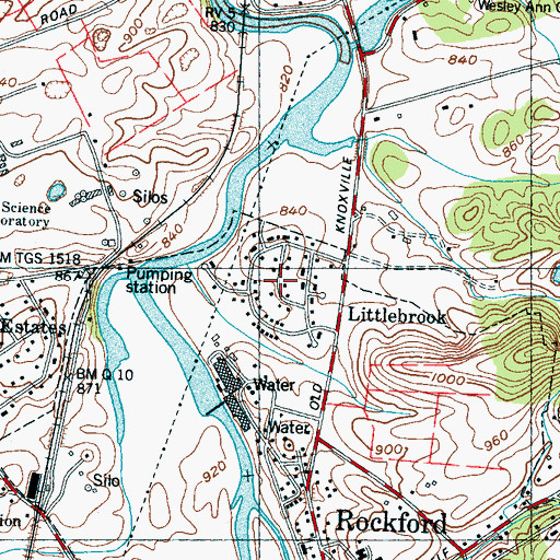 Topographic Map of Littlebrook, TN