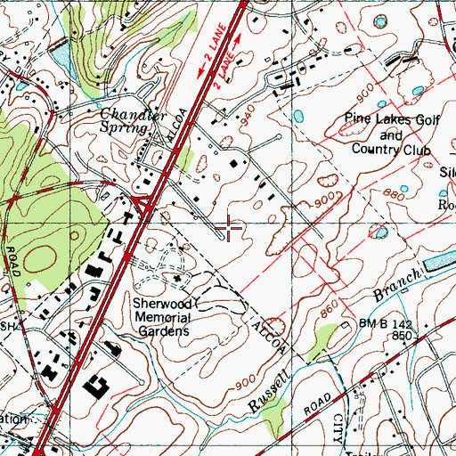 Topographic Map of Metro-Aire Industrial Park, TN