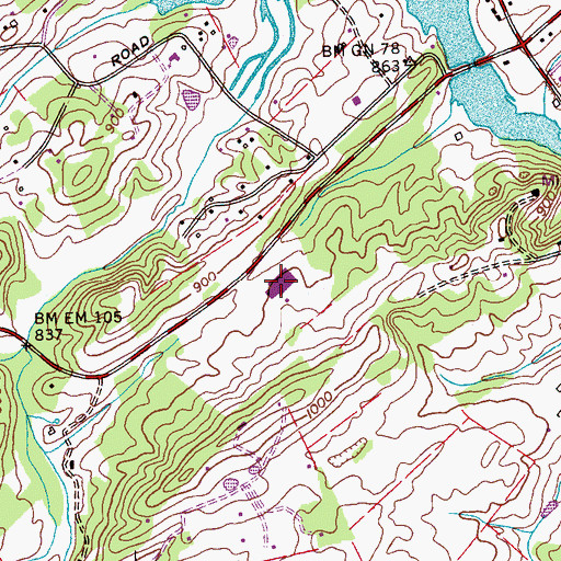 Topographic Map of Middle Settlement Elementary School, TN