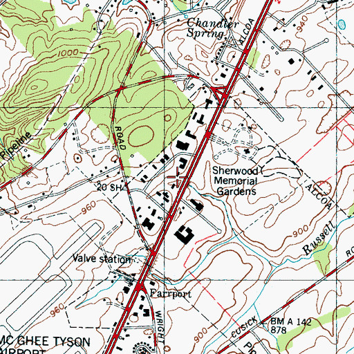 Topographic Map of Murphy Commerical Park, TN