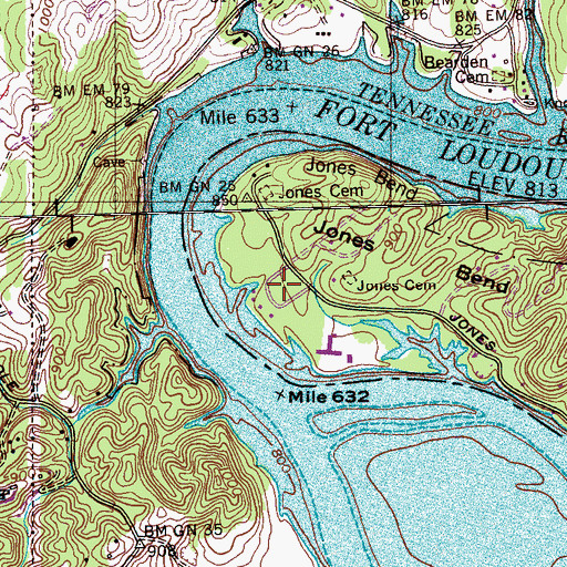 Topographic Map of Peninsular Estates, TN