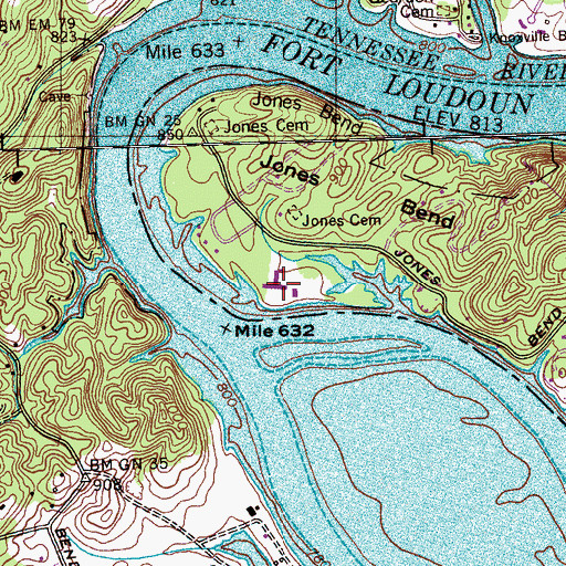 Topographic Map of Peninsula Hospital, TN