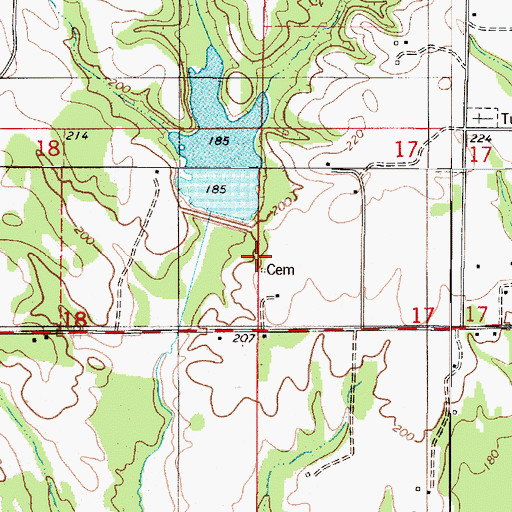 Topographic Map of Watershed Structure Number Eleven, AL