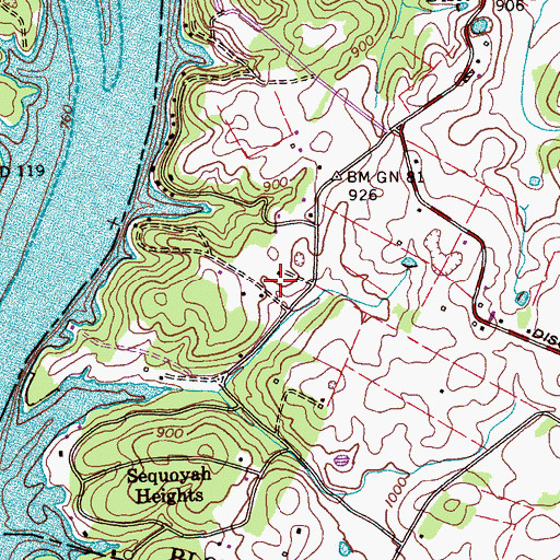 Topographic Map of Rio Vista, TN
