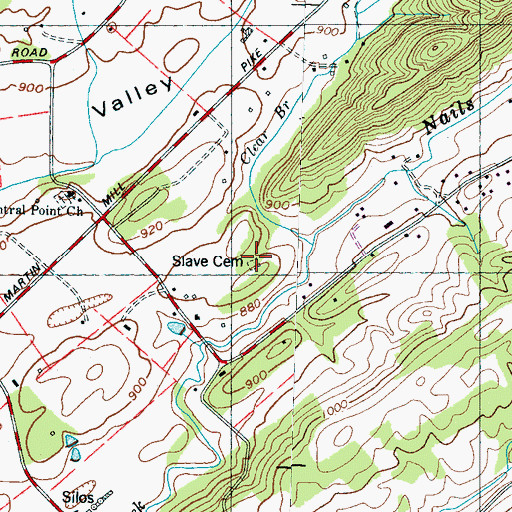 Topographic Map of Slave Cemetery, TN