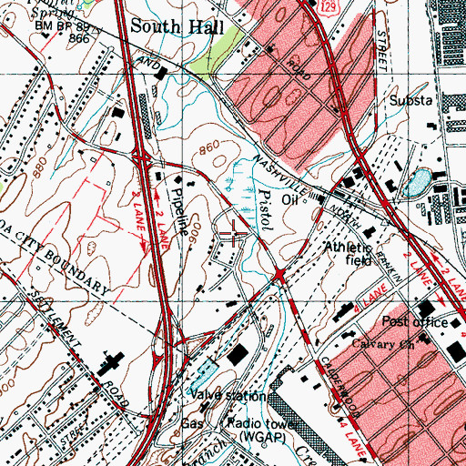 Topographic Map of Summit Hills, TN