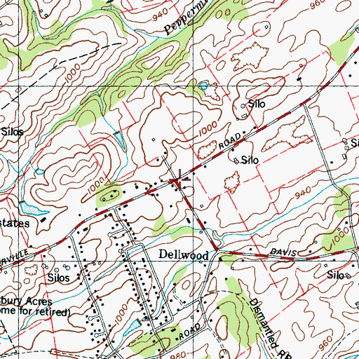 Topographic Map of Tara Estates, TN