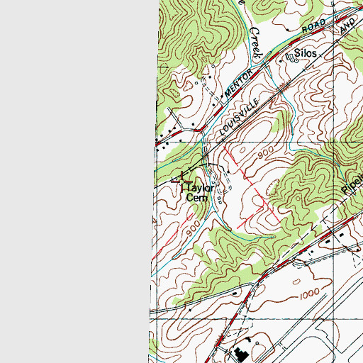 Topographic Map of Taylor Cemetery, TN