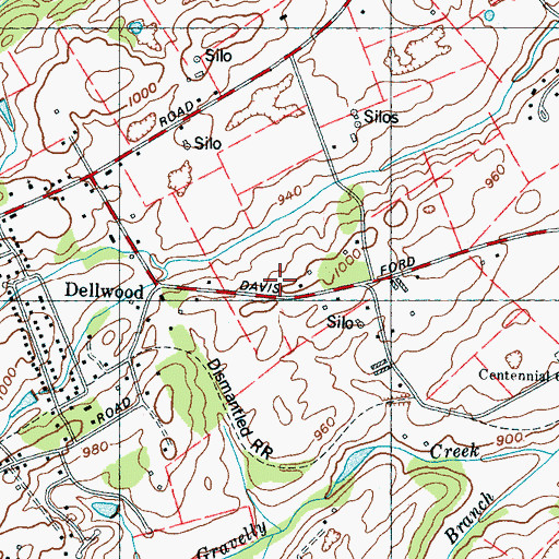 Topographic Map of Twelve Oaks, TN