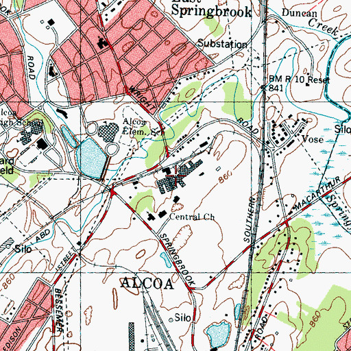 Topographic Map of Veach-May-Wilson Industrial Park, TN
