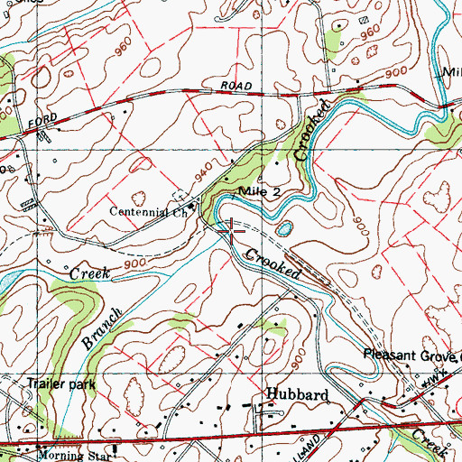 Topographic Map of Gravelly Creek, TN