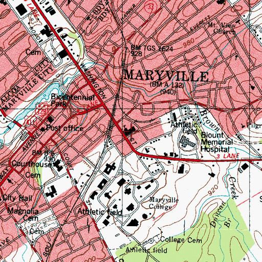 Topographic Map of Fort Craig Elementary School, TN