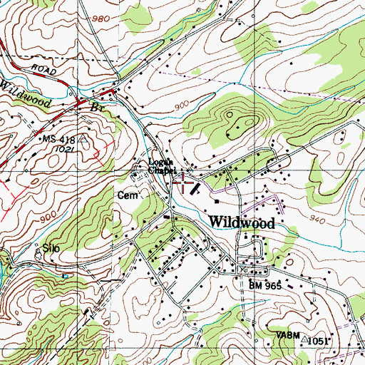 Topographic Map of Porter Elementary School, TN