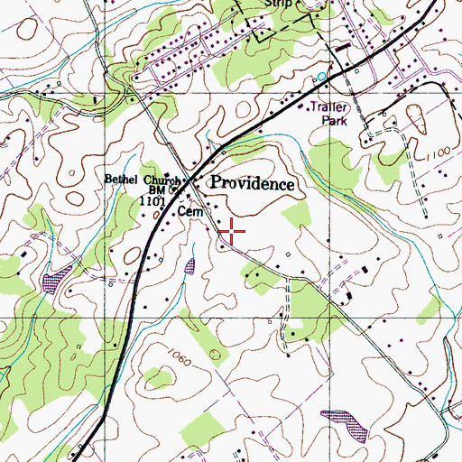 Topographic Map of Community School (historical), TN
