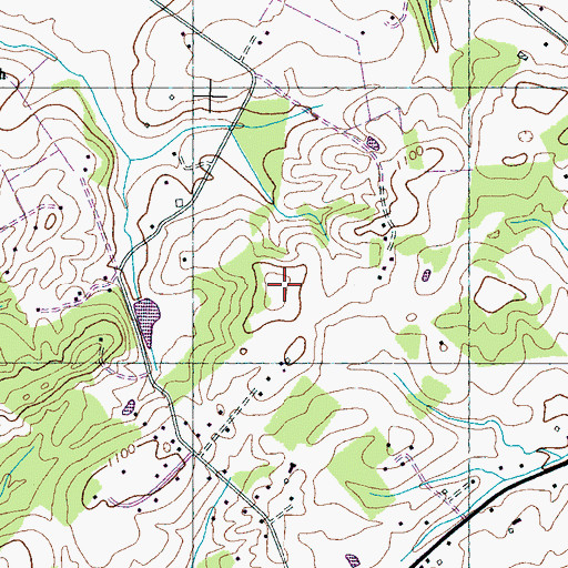 Topographic Map of Yankee Hill, TN