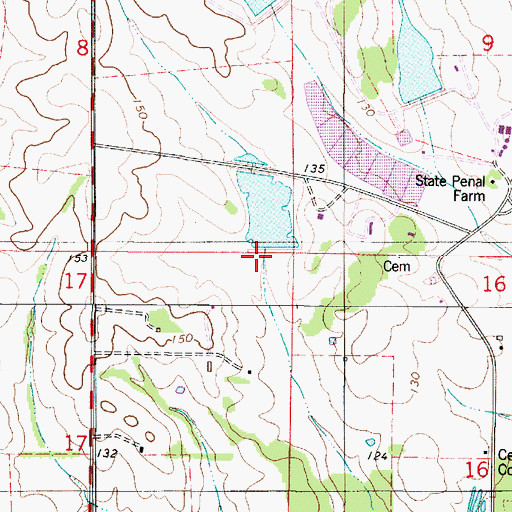 Topographic Map of State Cattle Ranch Dam Number 1, AL