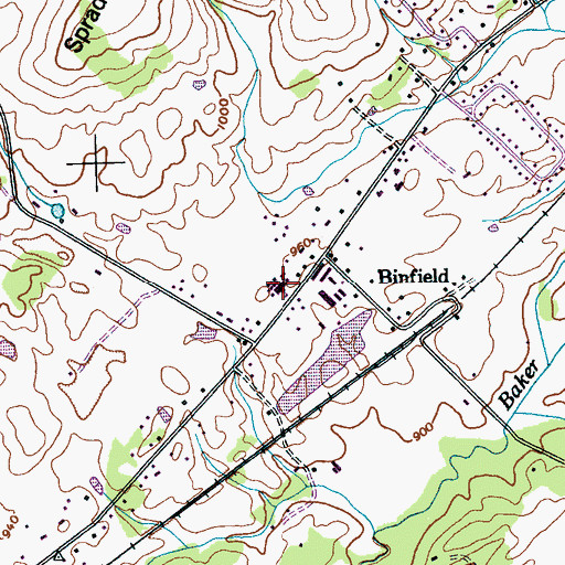 Topographic Map of Binfield Elementary School, TN
