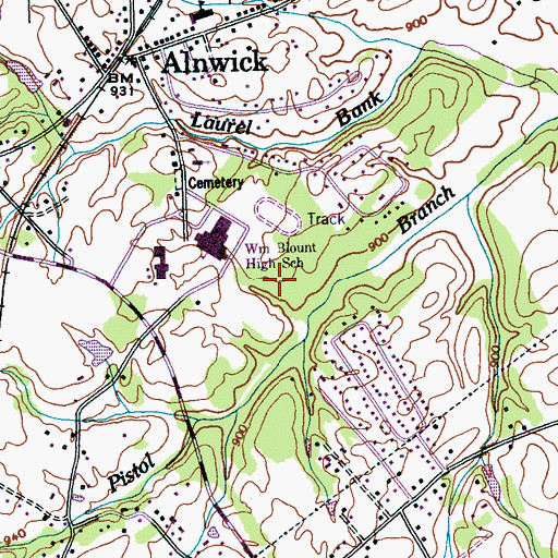 Topographic Map of Blount County Farm (historical), TN