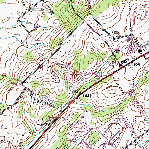 Topographic Map of Rambling Acres, TN