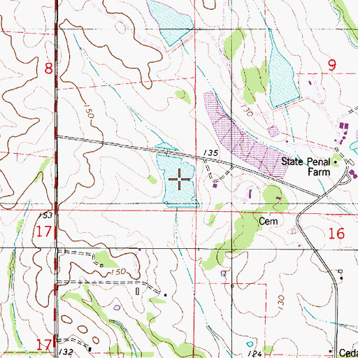Topographic Map of State Cattle Ranch Lakes, AL