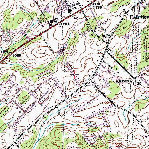 Topographic Map of Kenmark Hills, TN