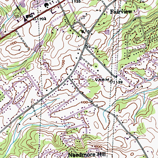 Topographic Map of Greenwood, TN
