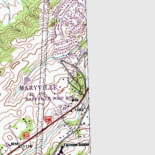 Topographic Map of Cherokee Heights, TN
