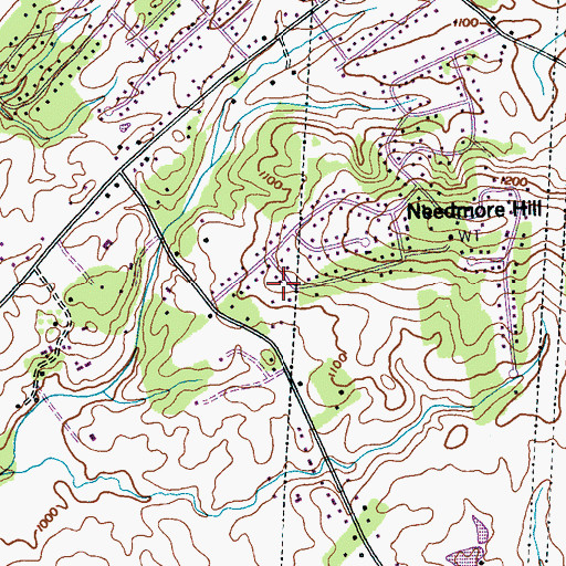 Topographic Map of West Hills, TN