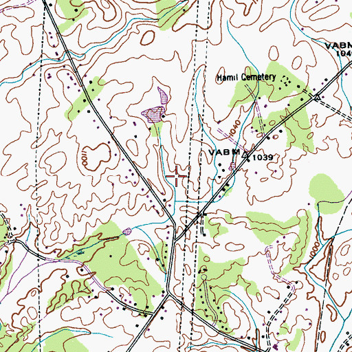 Topographic Map of South Hills, TN