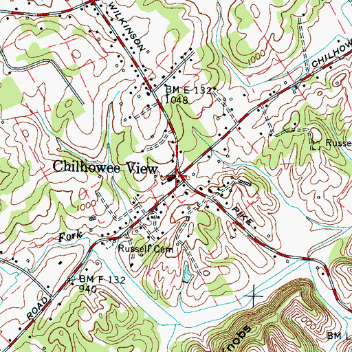 Topographic Map of Chilhowee View School, TN